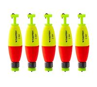 THKFISH Fishing Bobbers 5PCS EVA Foam Floats Red/Yellow Snap-On Spring Fishing Buoy Weighted Snag On Cigar Float for Crappie 2.5in