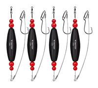 THKFISH Fishing Bobbers Catfish Float Rigs Santee Rig for Catfishing Tackle Rattling Cork EVA Foam Peg Floats Bait Rigs 4PCS 3in BLACK