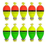 THKFISH Fishing Bobbers Floats,10 Packs Weighted Bobbers, Foam Oval Slip Bobbers for Fishing, Three Colours Crappie Bobbers, for Fishing Bluegill Crappie Panfish Bass Trout, 1in 1.5in 2in (1.5in)