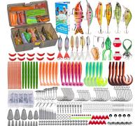 THKFISH Fishing Lure Accessories Kit, 403PCS Tackle Box Kit with Tackle Included Soft Lures, Topwater Lures, Fishing Hooks, Weights, Bass Fishing Gear Gift for Men