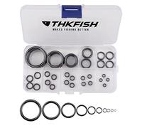 THKFISH Fishing Rod Repair Kit - 40pcs Ceramic Guides Ring - Improves Cast Distance & Sensitivity - Suitable for Freshwater & Saltwater Rods