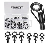 THKFISH Fishing Rod Repair Kit Rod Tip Repair Kit Stainless Steel Ceramic Ring Guide 6Sizes 30pcs Big Style