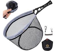 THKFISH Fly Fishing Net, Foldable Trout Fishing Net Freshwater Fishing Nets with Soft Rubber Mesh for Catch and Release,with Magnetic Release and Organizer Bag (L)