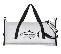 THKFISH Insulated Fish Cooler Bag, 40x16in Fish Kill Bag for Caught Fish, Portable Waterproof Insulated Fishing Bags Keeps Ice Cold Over 24 Hours (White-Black, 40 * 16IN)