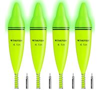 THKFISH LED Light Float, 4 Pieces Fishing Floats Set for Night Fishing, Swimmer Fishing for Saltwater and Freshwater, Trout Floats, Pike Float, Fishing Floats for Crappie, Zande, 5.5/7.8/10.4 cm