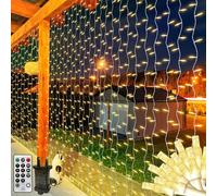 THKFUL 408LED Curtain Lights Plug in,6×2m Fairy Curtain Lights for Bedroom,Crystal Curtain String Lights Connectable with Remote Timer for Bedroom Wall Gazebo,10M Lead Wire(Warm White)