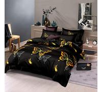 THL 3d Design Printed 4 Piece Complete Bedding Set Duvet Quilt Cover Fitted Sheet Pillowcase (333, King)