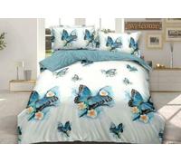 THL 4 Piece Complete Bedding Set 3D Printed Duvet Quilt Cover With Pillowcase Floral Design (326 Butterfly, Superking)