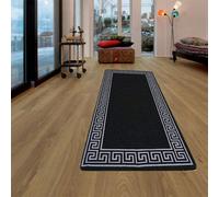 THL Gel Backed Runner Normal Pile Rug Non Slip Carpet Floor Mat Door Mat (Black-Grey, 66x120)