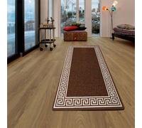 THL Gel Backed Runner Normal Pile Rug Non Slip Carpet Floor Mat Door Mat (Brown-Beige, 66x120)