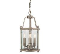 THLC Traditional 3 Light Round Hall Ceiling Lantern, Antique Brass