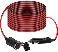 Thlevel Car Cigarette Lighter Extension Cord Wire Cable Socket DC Power Supply Charger with 10A Fuse 16.4ft 5 Meter Male to Female for 12V 24V Vehicle Camping