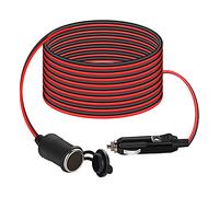Thlevel Car Cigarette Lighter Extension Cord Wire Cable Socket DC Power Supply with 10A Fuse 13ft 4 Meter Male to Female for 12V 24V Vehicle Camping