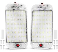 Thlevel Car Interior Light Bar 10W 48 LED Universal Bright with Switch for 12V to 85V Van Truck Lorry Camper Boat Caravan Motorhome 2PCS