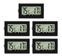 Thlevel LCD Digital Thermometer Hygrometer Temperature Humidity Meter Gauge Thermometer for Greenhouse, Cars, Home, Office (5PCS)