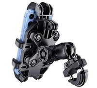 Thlevel Motorcycle Phone Mount Holder with Vibration Dampener Anti-Shake 720° Adjustable for iPhone 16 Pro Max for Samsung 5.4''-6.9'' Phone Anti-Theft Dirt Bikes(U Shape Base 0.6-1.1" Handlebar)