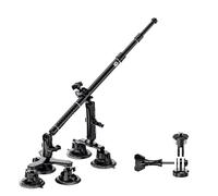 Thlevel Suction Car Mount for GoPro/Insta360/DJI | Aluminum Alloy Extendable Selfie Stick with Multi-Joint Flexible Arm | Upsized Strong Suction Mount Kit Includes Tripod Adapter