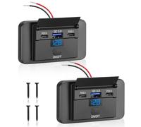 Thlevel USB C Car Charger Socket Panel 12V Dual 36W PD3.0 and 18W QC3.0 Port Fast Charging Power Outlet Waterproof with Switch and Voltmeter for Motorhome Boat Truck