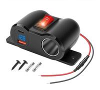 Thlevel USB Car Charger 120W Cigarette Lighter Adapter 36W PD3.0 18W QC3.0 Port with LED Voltmeter and Switch for 12V / 24V Vehicles Car Boat Truck Caravan Marine
