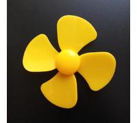 THLMT 10PCS 4 Blade Propellers, 60mm DIY Motor Props for RC Helicopter Plane Car Boat Model Making Propeller Blades Replacement (Yellow)