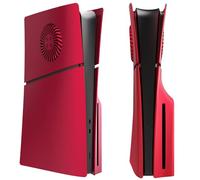 THLMT Console Cover Compatible for PS5 Slim Digital/Optical Drive Edition, ABS Cover Case Housing Shell Game Host Ventilated Cover Guard for Gaming Console (Optical Drive Version Red)