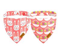 THLOH Easter Dog Bandanas with Snap Button, 2 Pack Reversible Spring Bandanas for Small, Medium, and Large Dogs, Adjustable Dog Easter Egg Hunt Bunny Costume Accessory (X-Large)