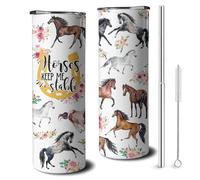 thmasamwr Horse Tumbler With Straw and Lid, Stainless Steel 20oz Insulated Horse Coffee Travel Mug, Horse Gifts Cups for Women and Girls