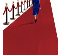 THMINS Red Carpet Runner Rug for Party,200GSM Polyester Fabric Runway Carpet for Event, Aisle Runner for Wedding Ceremony,Hollywood Movie Theme Rug Party,Night Theme Party(100 x 300 CM)