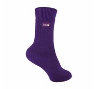 THMO 1 Pack Kids Indoor Thermal Slipper Socks with Grips (3 Sizes) - 7-10 Years - Purple