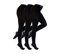 THMO 3 Pack Ladies Black Fleece Lined Thermal Tights - M - Black