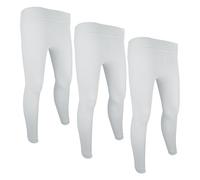 THMO 3 Pack Ladies Thermal Leggings Fleece Lined Insulated Underwear Bottoms for Winter (S-M, White)