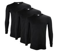 THMO 3 Pack Mens Thermal Underwear Top Winter Warm Base Layer Long Sleeve Top (L, Black (X3))