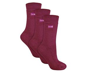 THMO - 3 Pack Multipack Ladies Thick Winter Warm Socks with Comfort Top (4-8, Deep Fuchsia)
