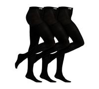 THMO 3 Pair Multipack Girls Thermal Tights for Winter Black Warm Tights Ideal for School (9-10 Years, Black)