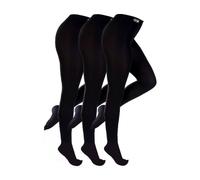 THMO 3 Pair Multipack Ladies Thermal Tights Black Winter Fleece Lined Tights for Women