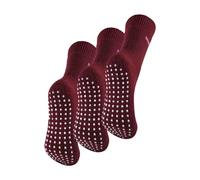 THMO 3 Pair Multipack Womens Fleece Slipper Socks Breathable Crew Indoor Thermal Socks with Grip