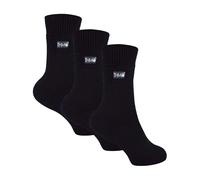 THMO 3 Pairs Kids Thermal Socks | Ribbed Soft Top Fleece Fluffy Inner Warm Socks - 12-3 UK - Black