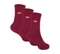 THMO 3 Pairs Kids Thermal Socks | Ribbed Soft Top Fleece Fluffy Inner Warm Socks - 12-3 UK - Fuchsia