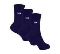 THMO 3 Pairs Kids Thermal Socks | Ribbed Soft Top Fleece Fluffy Inner Warm Socks - 4-5 UK - Navy