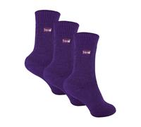 THMO 3 Pairs Kids Thermal Socks | Ribbed Soft Top Fleece Fluffy Inner Warm Socks - 4-5 UK - Purple