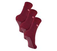 THMO Boy's 1 Pack Indoor Thermal Slipper Socks with Grips in Burgundy | Size: 7-10 Years THMO Burgundy 7-10 Years