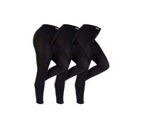 THMO Girl's 3 Pack Thermal Leggings with Thermal Brushed Inner in Black | Size: 11-12 Years THMO Black 11-12 Years