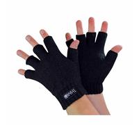 THMO Kids 3M Thinsulate Fleece Lined Fingerless Gloves for Winter - 6-7 Years - Black