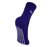THMO Kids Indoor Slipper Socks with Grippers Thick & Warm Comfort Loose Top Non Slip Thermal Socks (12-3, Navy)