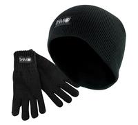 THMO Kids Thinsulate Hat & Gloves Winter Set - M - Black