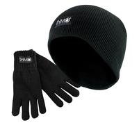 THMO Kids Thinsulate Hat & Gloves Winter Set - XL - Black