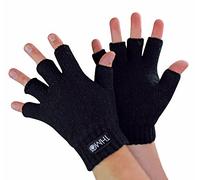 THMO Kids Winter Fingerless Gloves Thermal Warm Fleece Lined Thinsulate Gloves for Kids (6-7 Years, Black)