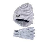 THMO Ladies Thinsulate Hat and Gloves Set Soft Chenille Ribbed Beanie Hat & Gloves for Women