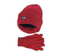 THMO Ladies Thinsulate Hat and Gloves Set Soft Chenille Ribbed Beanie Hat & Gloves for Women