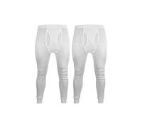 THMO Men's 2 Pack Thermal Long Johns | Winter Base Layer Thermal Underwear in White | Size: XL THMO White XL